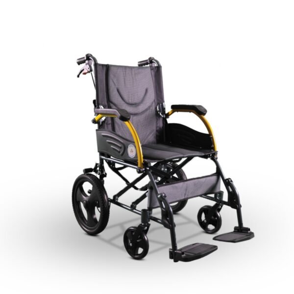 Aluminum Transport Chair with Folding Backrest - 45 cm